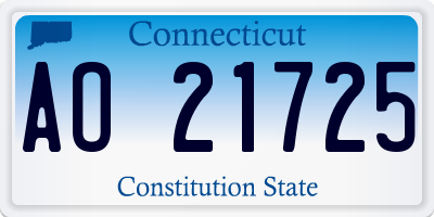 CT license plate AO21725