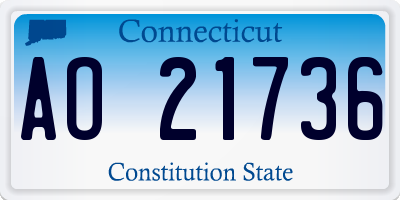 CT license plate AO21736