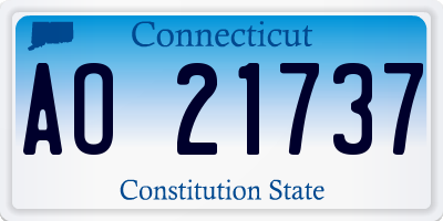 CT license plate AO21737