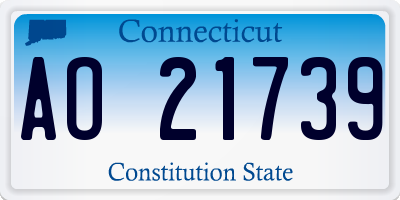 CT license plate AO21739