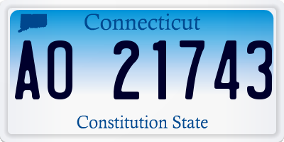 CT license plate AO21743