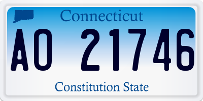 CT license plate AO21746