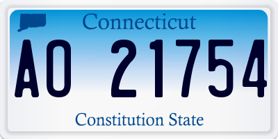 CT license plate AO21754