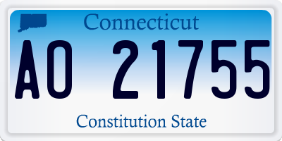 CT license plate AO21755