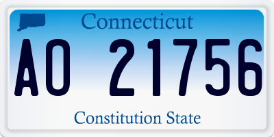 CT license plate AO21756