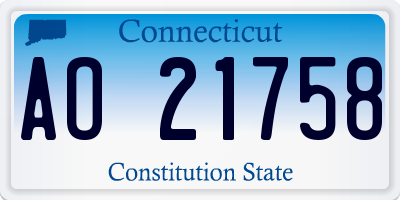 CT license plate AO21758