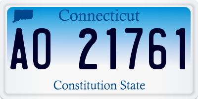 CT license plate AO21761