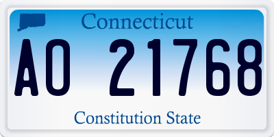 CT license plate AO21768