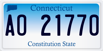 CT license plate AO21770