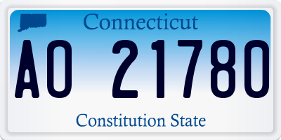 CT license plate AO21780