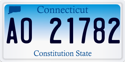 CT license plate AO21782