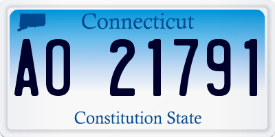 CT license plate AO21791