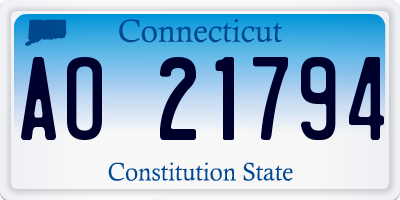 CT license plate AO21794