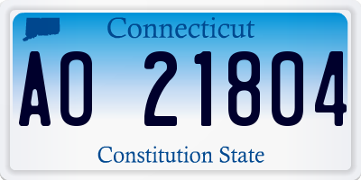 CT license plate AO21804