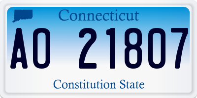 CT license plate AO21807