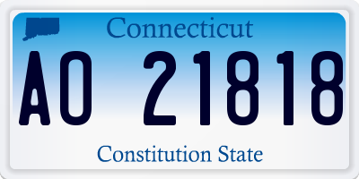CT license plate AO21818