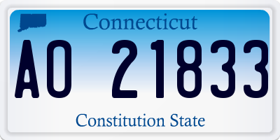 CT license plate AO21833