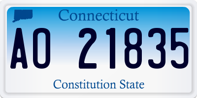 CT license plate AO21835