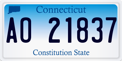 CT license plate AO21837