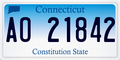 CT license plate AO21842