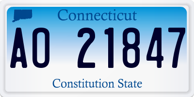 CT license plate AO21847