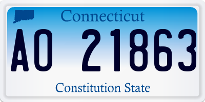 CT license plate AO21863