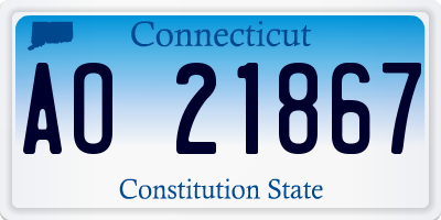 CT license plate AO21867