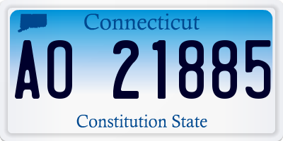 CT license plate AO21885