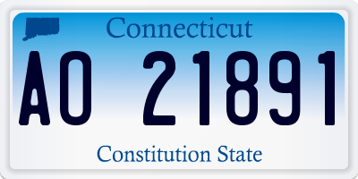 CT license plate AO21891