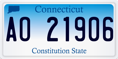 CT license plate AO21906