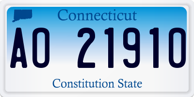 CT license plate AO21910