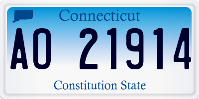 CT license plate AO21914