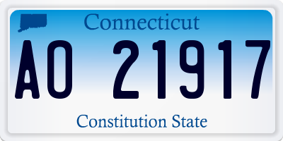 CT license plate AO21917