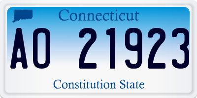 CT license plate AO21923