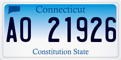 CT license plate AO21926