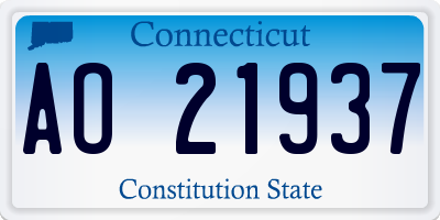 CT license plate AO21937