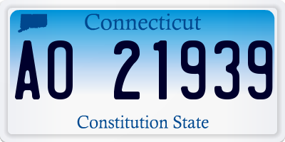 CT license plate AO21939