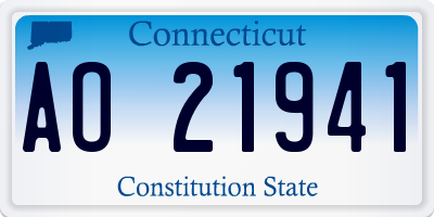 CT license plate AO21941