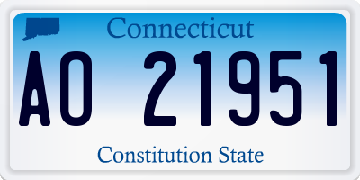 CT license plate AO21951