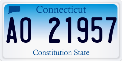 CT license plate AO21957