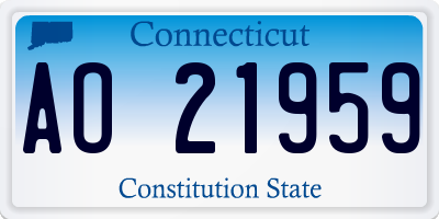 CT license plate AO21959