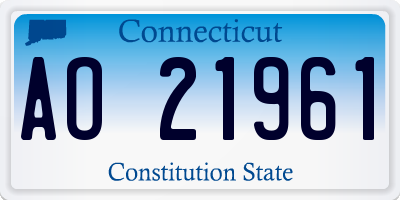 CT license plate AO21961