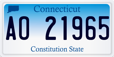 CT license plate AO21965