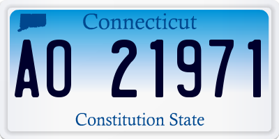CT license plate AO21971