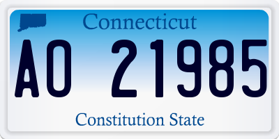 CT license plate AO21985