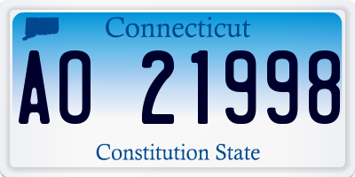 CT license plate AO21998