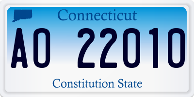 CT license plate AO22010