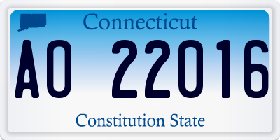 CT license plate AO22016