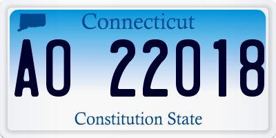 CT license plate AO22018