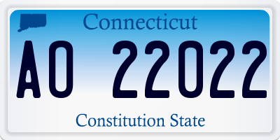 CT license plate AO22022